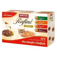 Animonda Rafiné Herzhafte Vielfalt in Sauce 12 x 100g Multipack Katzennassfutter