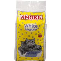 AMORA White 15 Liter Katzenstreu mit Babypuderduft